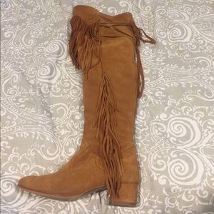 Zara Over the Knee Fringe Boot